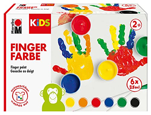 Marabu KiDS 0303000050800 – Lot de 6 peintures au doigt... - Jouets & Jeux Amazon France à 7.19€