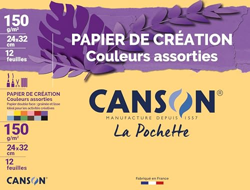 CANSON Bolsa de papel creación, color 24 x 32 cm, 12 hojas... - Bon plan à 5.22€