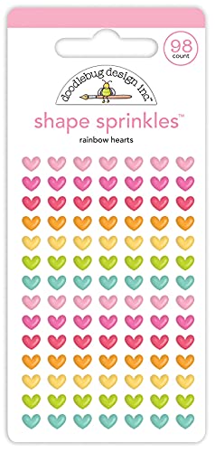 Doodlebug Sprinkles Adhesive Enamel Shapes-Rainbow Hearts - Jouets & Jeux en promo à 13.21€