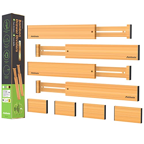 ANTOWIN Bamboo Drawer Dividers, Expandable Drawer... - Maison & Cuisine Amazon Royaume-Uni à 27.67€