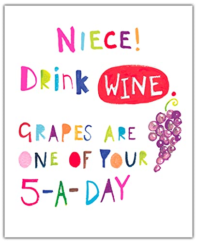 Niece Birthday Card, Funny Birthday Card For Niece, Wine... - Auto & Moto Amazon Royaume-Uni à 3.50€