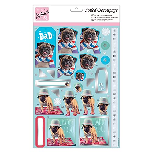 Anita's A4 Cool Pugs Coloured Decoupage Sheet, Accessories... - Maison & Cuisine Amazon Royaume-Uni à 0.84€