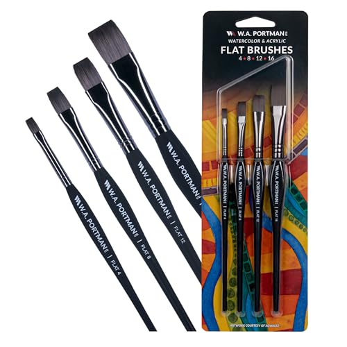 W.A. Portman Flat Paint Brush Set of 4 - Flat Brush for... - Beauty & Fragrances Amazon UK à 6.95€