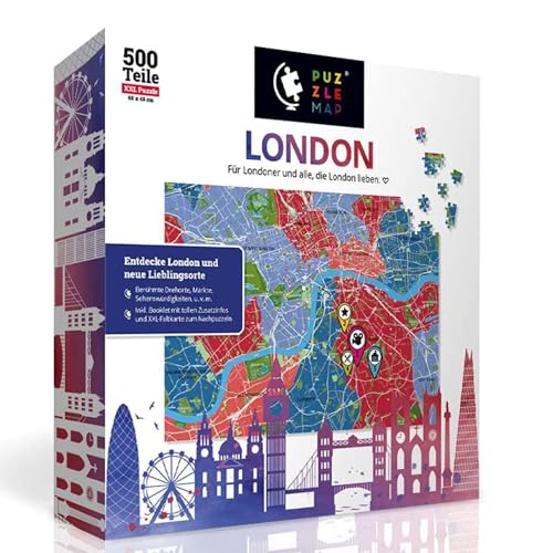 PuzzleMap Puzle de Mapa de la Ciudad de Londres, 500... - Jouets & Jeux en promo à 14.87€