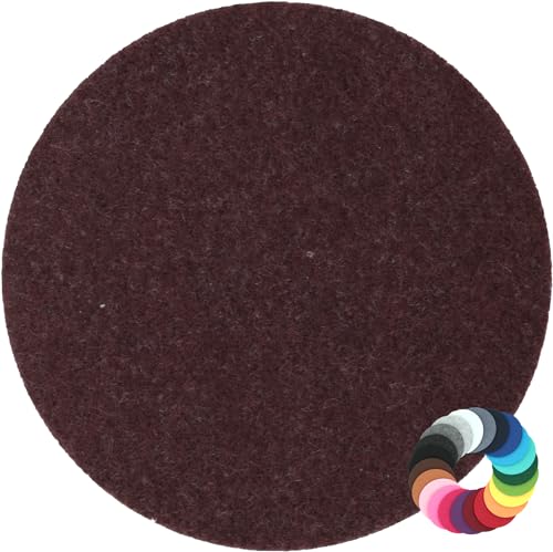 Design Filz Untersetzer rund Durchmesser 10cm, Burgund... - Maison & Cuisine en promo à 1.00€
