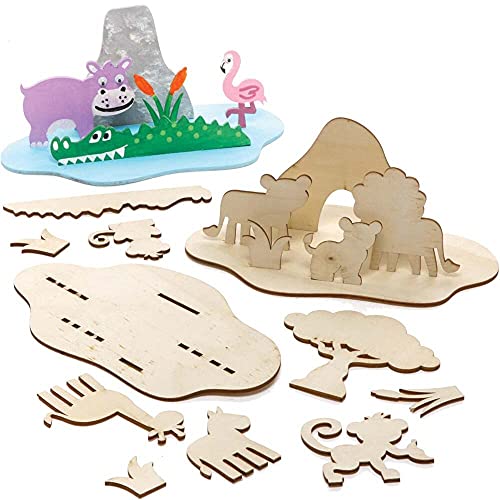 Baker Ross FE251 Kits scène animaux de la jungle en bois... - Jouets & Jeux Amazon France à 6.99€