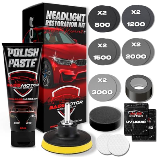 BassMotor Kit Completo per Lucidare Fari Opachi e Consumati... - Auto & Moto en promo à 19.95€