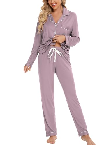 Leikar Conjunto de Pijama con Botones para Mujer, Camisa de... - Home & Kitchen Amazon Spain à 14.91€