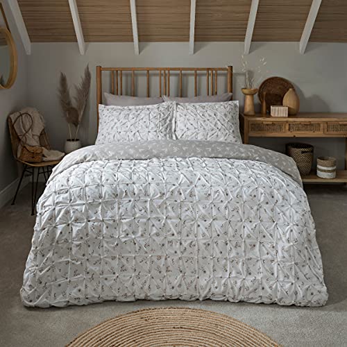 Sleepdown Printed Rouched Pleat Ditsy Leaves White Natural... - Deal du jour à 11.31€