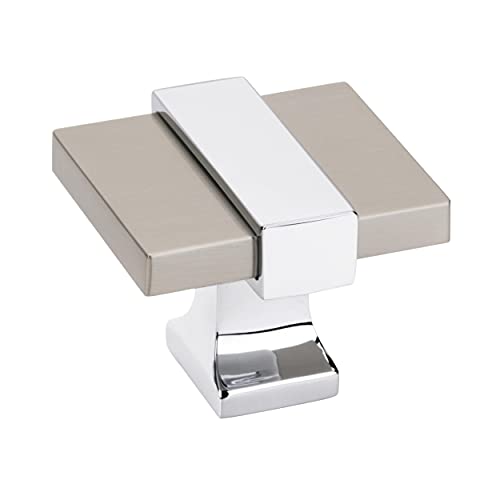 Amerock | Bouton de placard | Nickel satiné/chrome poli |... - Maison & Cuisine Amazon France à 13.49€