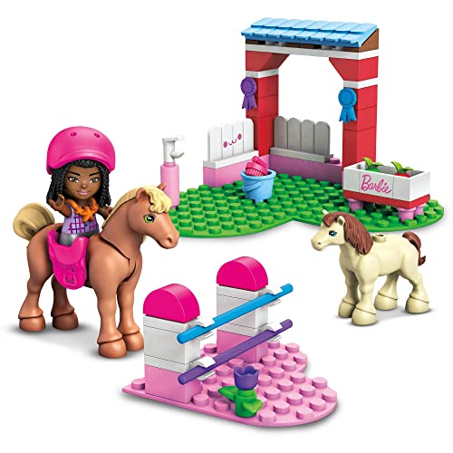 Mega HDJ84 - Barbie Pferdespringen Bausatz, 73 Bausteine... - Jouets & Jeux en promo à 10.99€