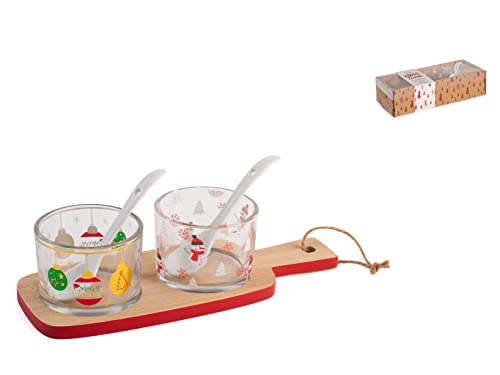 H&H Weihnachts-Set mit 2 Cups, Glas, Bambussockel, 22 x 8 cm - Home & Kitchen Amazon Germany à 8.69€