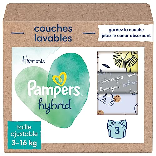 Pampers Harmonie Hybrid, 3 Couches Lavables Hybrid, Protège... - Baby & Nursery Amazon France à 23.40€