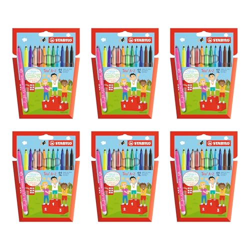 STABILO Trio A-Z - Feutre de coloriage - Lot x 6 étuis... - Auto & Moto Amazon France à 9.68€