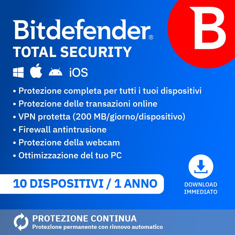 Bitdefender Total Security| 10 Dispositivi | 1 Anno |... - High-Tech & Électronique en promo à 39.99€