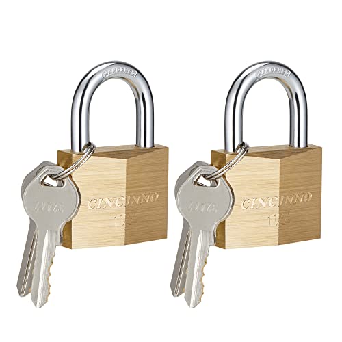 CINCINNO Massives Messingschloss mit Schlüsseln, 4,8 cm... - Nouvelle promo Amazon à 18.93€