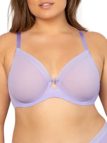 Curvy Couture Sheer Unlined Underwire Plunge Sujetador de... - Amazon Espagne à 12.41€