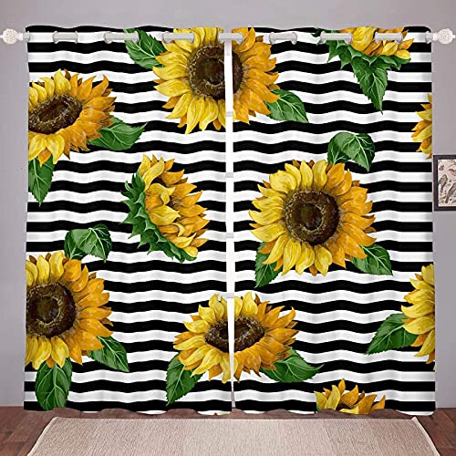 LKCD Eyelet Curtains, Sunflower Yellow Flower 3D Printed... - Maison & Cuisine Amazon Royaume-Uni à 29.00€