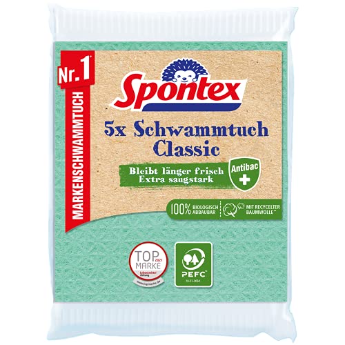 Spontex Paño de Esponja Classic, 5 Unidades en promo à 4,80€ (-52%) sur Amazon ES