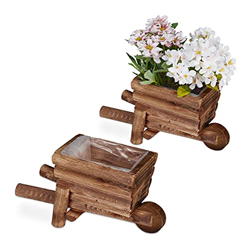 Relaxdays 2x Planters Wheelbarrow, Garden Decoration... - Jardin & Extérieur Amazon Royaume-Uni à 19.10€