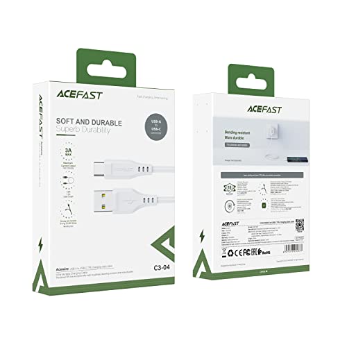 Acefast C3-04 Type C 3A Schnelllade- und Datenkabel weiß - High-Tech & Électronique en promo à 2.99€
