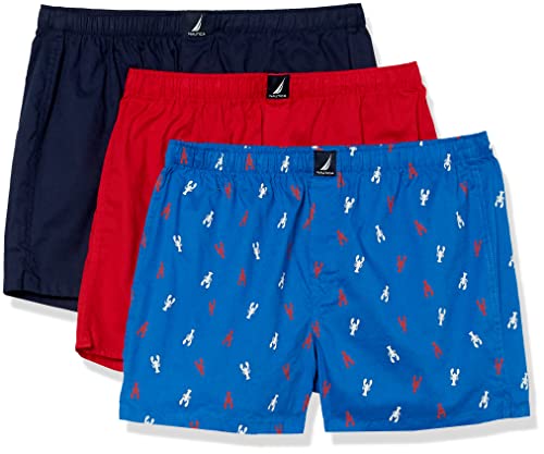 Nautica Caleon - Bóxer para Hombre, Caban/Rojo Vif/Homard 2... - Amazon Espagne à 17.89€