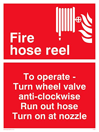 Pack of five - Fire Hose Reel (manual) Sign - 150x200mm... - Home & Kitchen Amazon UK à 9.08€