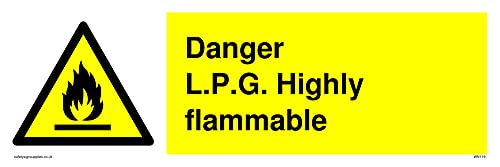 Pack of five - L.p.g. Highly Flammable Sign - 300x100mm... - Maison & Cuisine Amazon Royaume-Uni à 4.69€