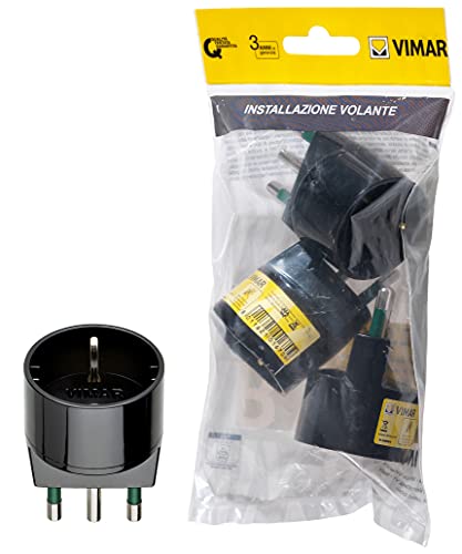 Vimar FP00303 Adattatore semplice SICURY 250 V~ 3 pezzi... - Amazon Italy à 6.12€
