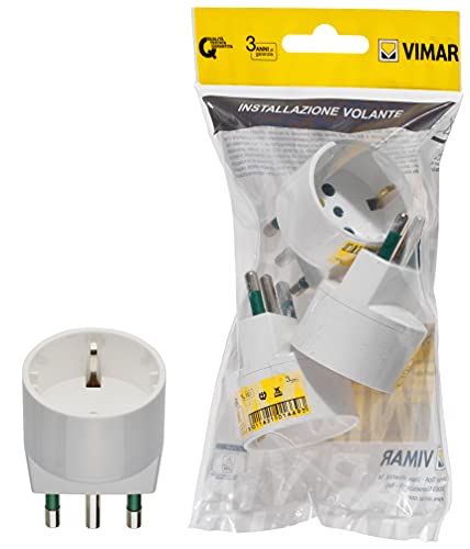 Vimar FP00303.B Adattatore semplice SICURY 250 V~ 3 pezzi... - Amazon Italie à 6.38€