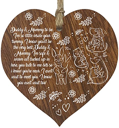Stuff4 Mum & Dad to Be Gifts Hanging Wooden Heart Sign... - Baby & Nursery Amazon UK à 2.88€