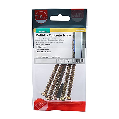 TIMCO Concrete Screws Flat Countersunk - Yellow - 7.5 x 70 - Amazon Royaume-Uni à 1.60€
