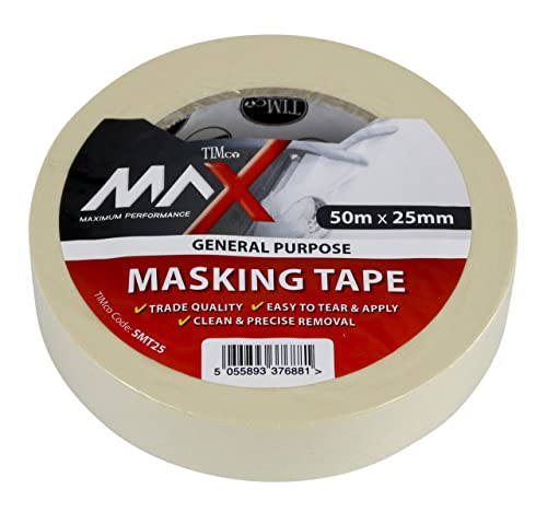 TIMCO Masking Tape Cream - 50m x 25mm - Home & Kitchen Amazon UK à 2.44€