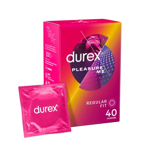 Durex Pleasure Me, 40 Condoms, Dotted and Ribbed, Regular... - Maison & Cuisine en promo à 17.02€