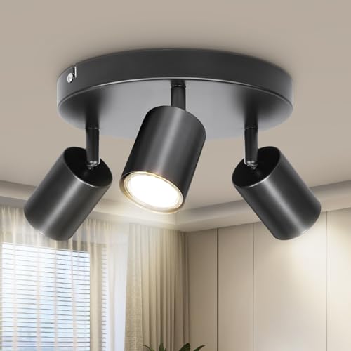 Dehobo Plafonnier Spots Orientables, Spots de Plafond Noir... - Home & Kitchen Amazon France à 16.91€