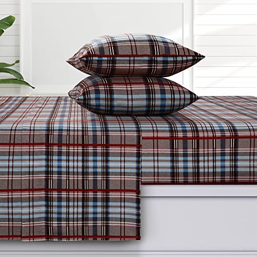 Tribeca Living Brentwood Plaid 170 g/m² Flanell-Bettlaken-Se... - Maison & Cuisine Amazon Allemagne à 23.36€