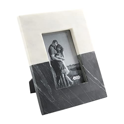 Mud Pie Schwarz-weißer Marmorrahmen, 10,2 x 15,2 cm - Maison & Cuisine Amazon Allemagne à 20.79€