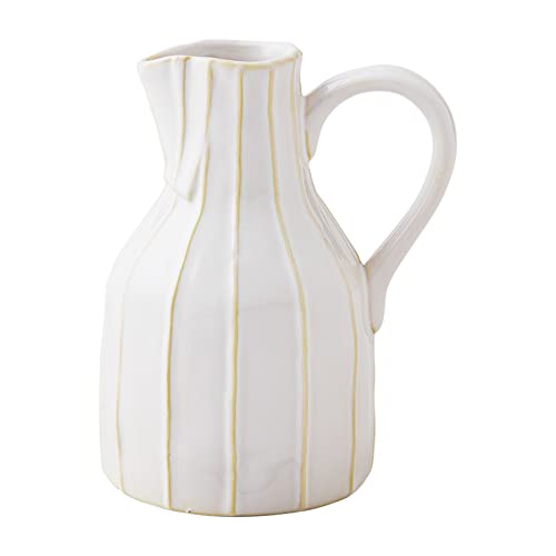 Mud Pie Cream Stoneware Jug Bud Vase, Small, 6.5 x 4 - Maison & Cuisine en promo à 10.06€
