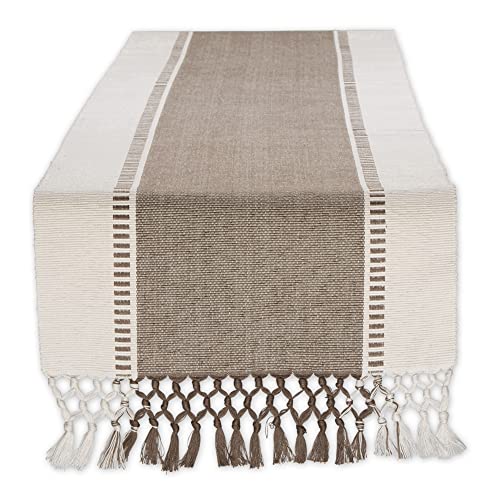 DII Dobby Stripe Woven Table Runner, 13 x 72-inch, Brown - Maison & Cuisine Amazon Royaume-Uni à 11.62€