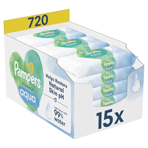 Pampers Harmonie Aqua, 720 Lingettes pour Bébé (15x48)... - Bébé & Puériculture en promo à 22.75€