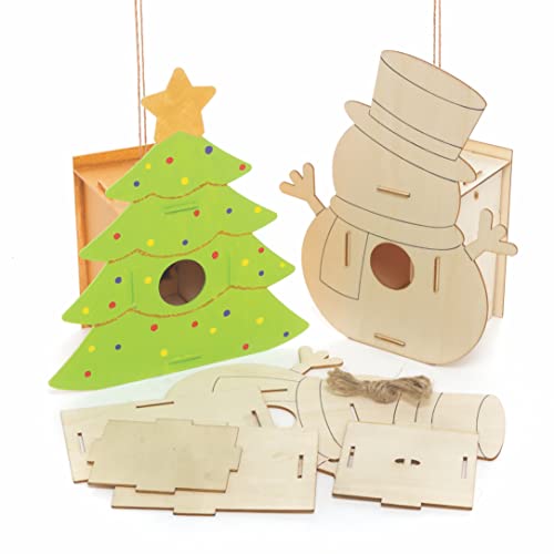Baker Ross FC167 Christmas Wooden Bird House Kits - Pack of... - Jouets & Jeux Amazon Royaume-Uni à 2.53€