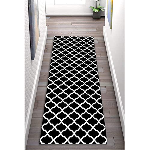 YJRBZ Modern Hallway Runner Rug Black White Long Carpet... - Maison & Cuisine en promo à 10.20€