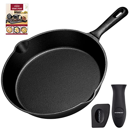 OVERMONT Pre-Seasoned Cast Iron Skillet Frying Pan (10")... - Deal Amazon à 14.68€