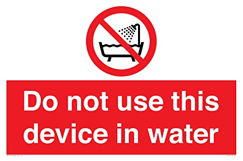 Señal con texto en inglés "Do not use this device in... - Fournitures Bureau Amazon Espagne à 19.64€