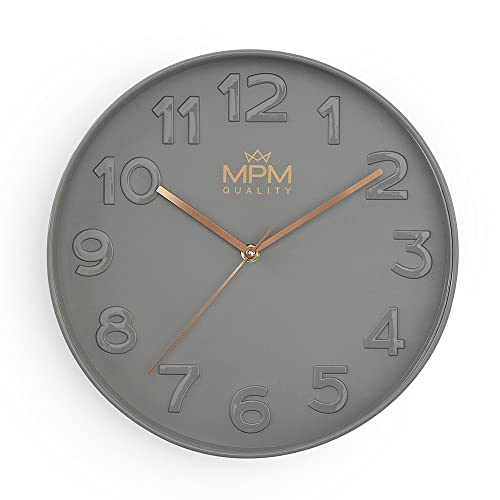 MPM Quality Design Wanduhr, Grau, Modern Kunststoff Uhr... - Maison & Cuisine en promo à 7.59€
