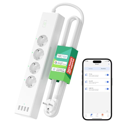 Meross Multiprise Connectée (Type F), 16A Multiprise WiFi... - High-Tech & Électronique Amazon France à 39.99€
