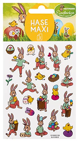 Heitmann Eierfarben - Sticker Hase Maxi - 2 Motivbögen... - Loisirs Créatifs Amazon Allemagne à 3.08€