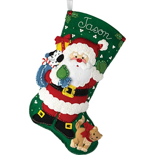 Bucilla Felt Stocking Applique Kit 18" Long-Santa's Furry... - Maison & Cuisine Amazon Allemagne à 36.81€