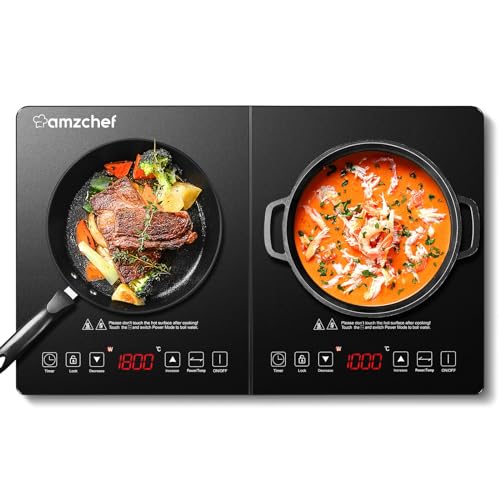 AMZCHEF Double Induction Hob, Portable Induction Cooker... - Maison & Cuisine Amazon Royaume-Uni à 79.93€
