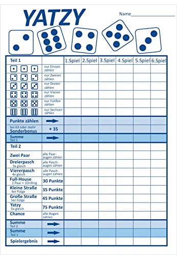 Anschütz 50er Spielblock für Yatzy Würfelspiel Pasch... - Jouets & Jeux Amazon Allemagne à 1.75€